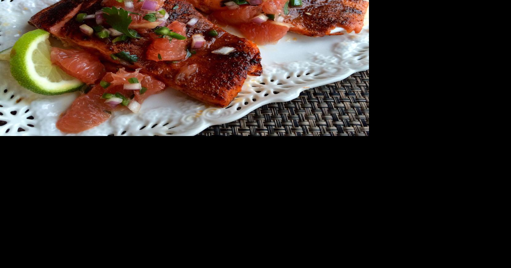 Next week’s 7-day menu planner has recipes for Black-Eyed Pea Salad and Salmon