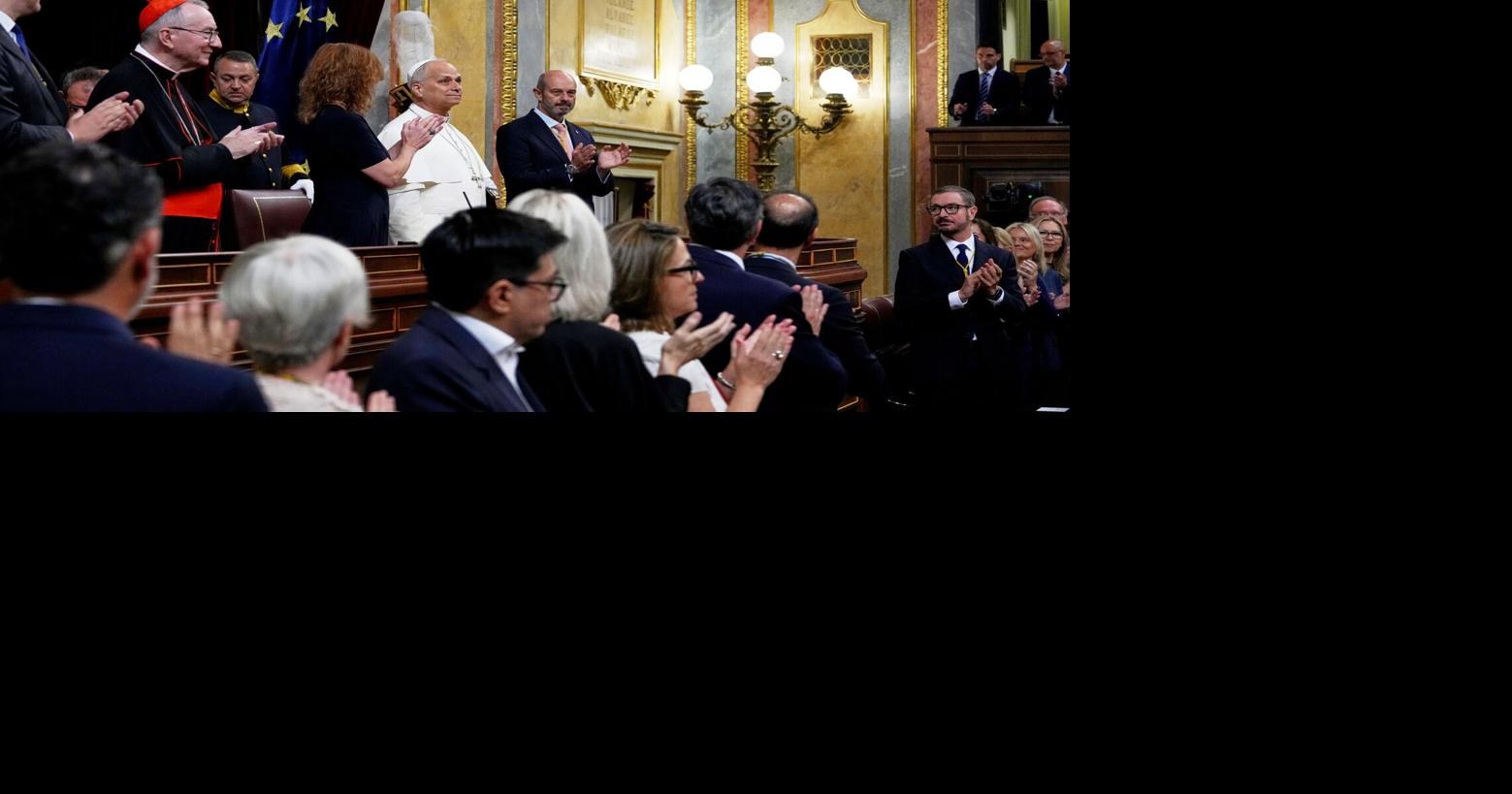 In first papal speech to Spanish parliament, Pope Leo XIV demands respect for migrants