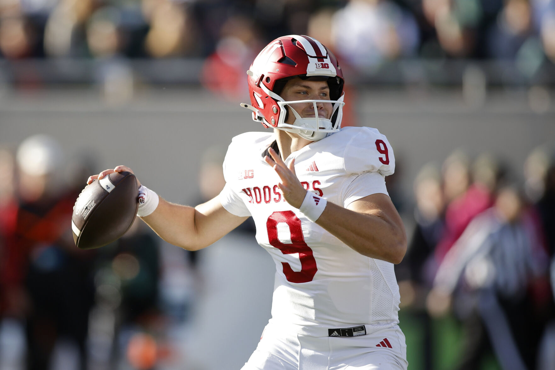 Rourke Throws 4 TDs, No. 13 Hoosiers Beat Spartans 47-10 For First 9-0 ...