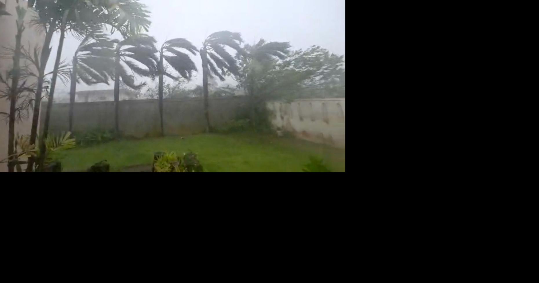 Flying tree limbs, collapsed buildings as major typhoon in Pacific bears down on remote United States islands