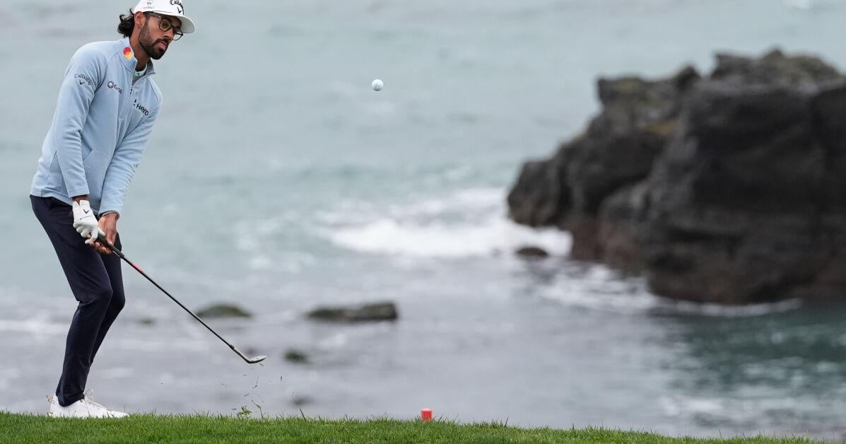 Bhatia's big birdie runs helps him beat wind and lead at Pebble Beach