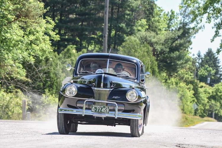 Trine students participate in cross-country classic car race