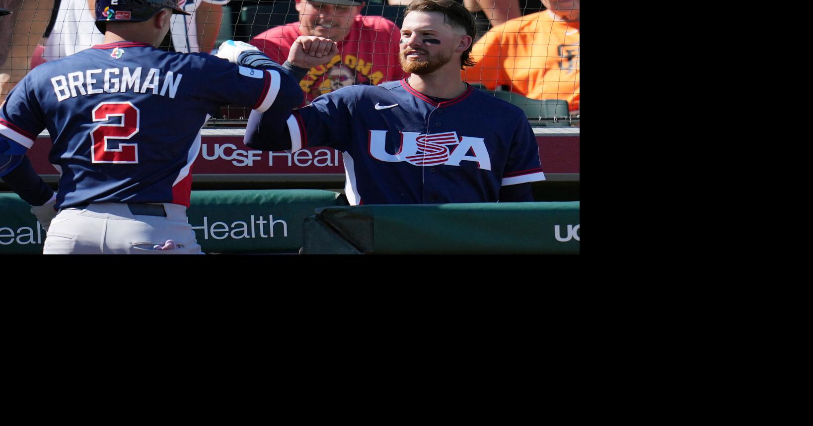 U.S. shows offensive muscle in win over Giants in exhibition before World Baseball Classic