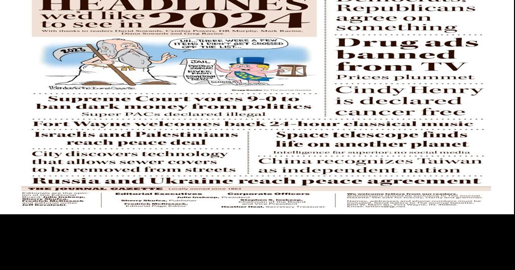 Headlines we'd like to see in 2024 Opinion