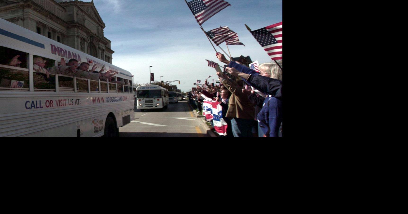 Oct. 17, 2003: Indiana National Guard troops return to Fort Wayne after deployment