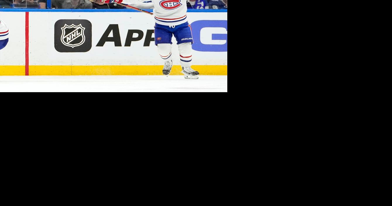 Juraj Slafkovsky's hat trick lifts Canadiens to overtime win over Lightning in Game 1