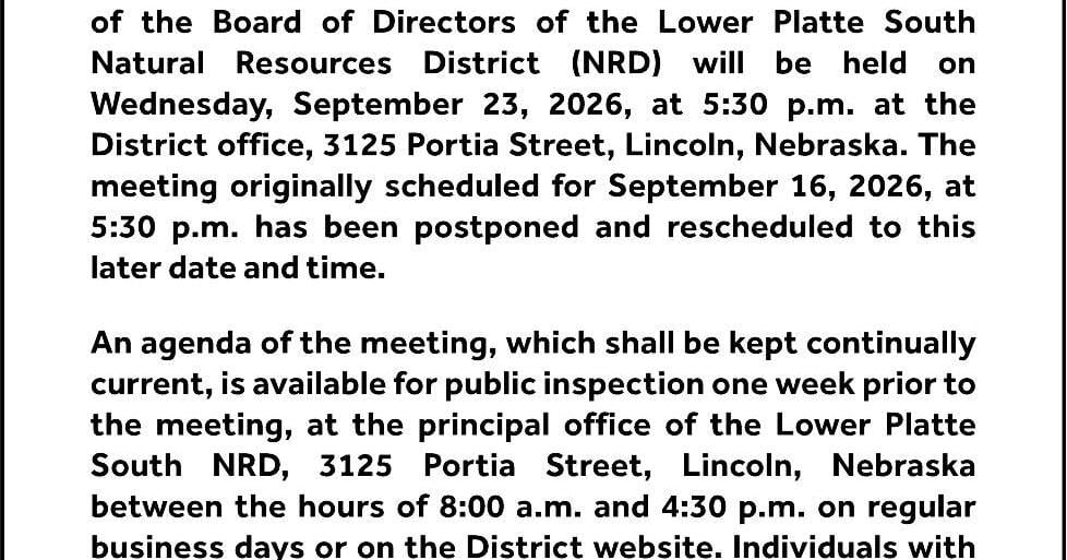 LOWER PLATTE SOUTH NRD - Ad from 2026-09-15