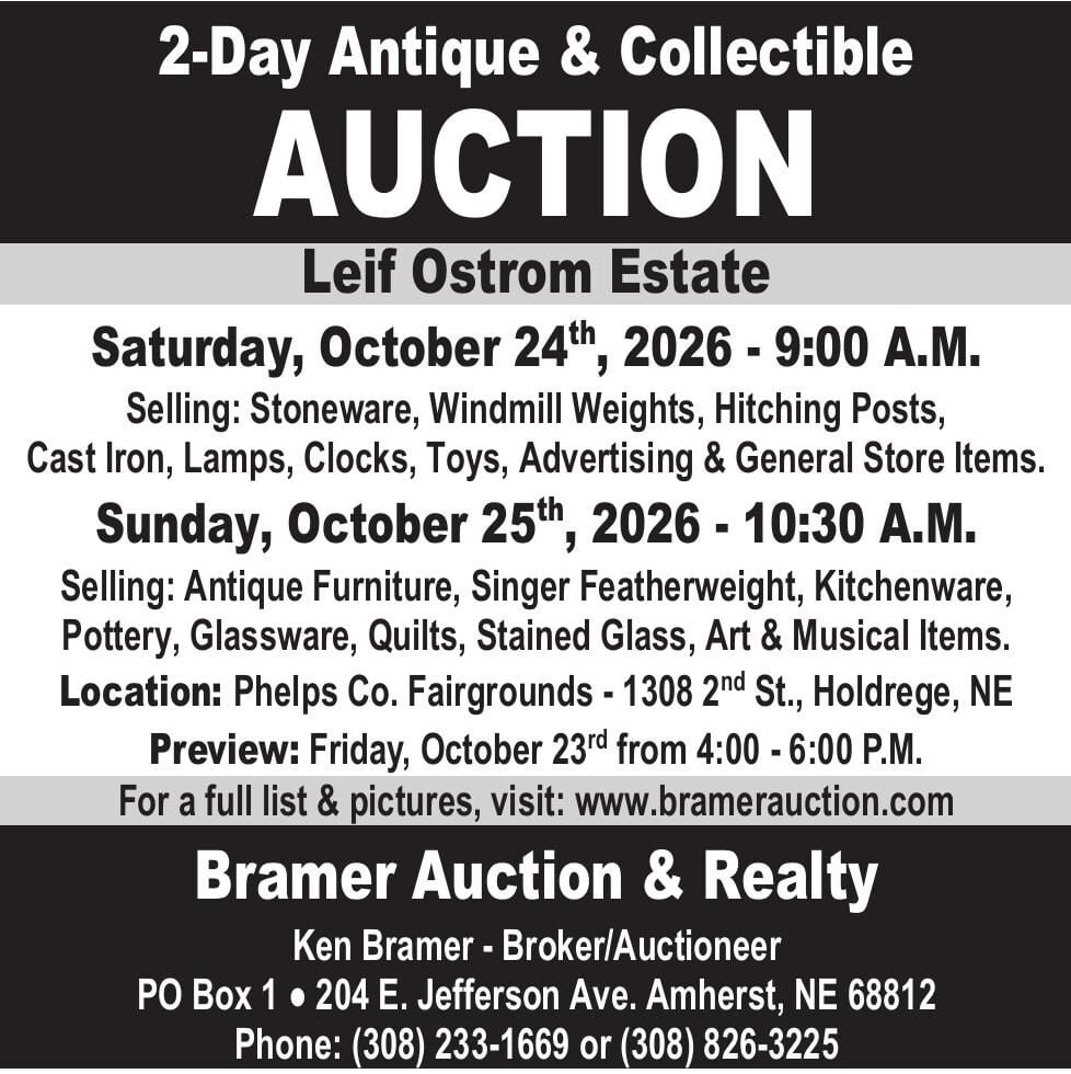 BRAMER AUCTION - Ad from 2026-10-18