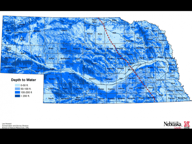 Depth to groundwater map