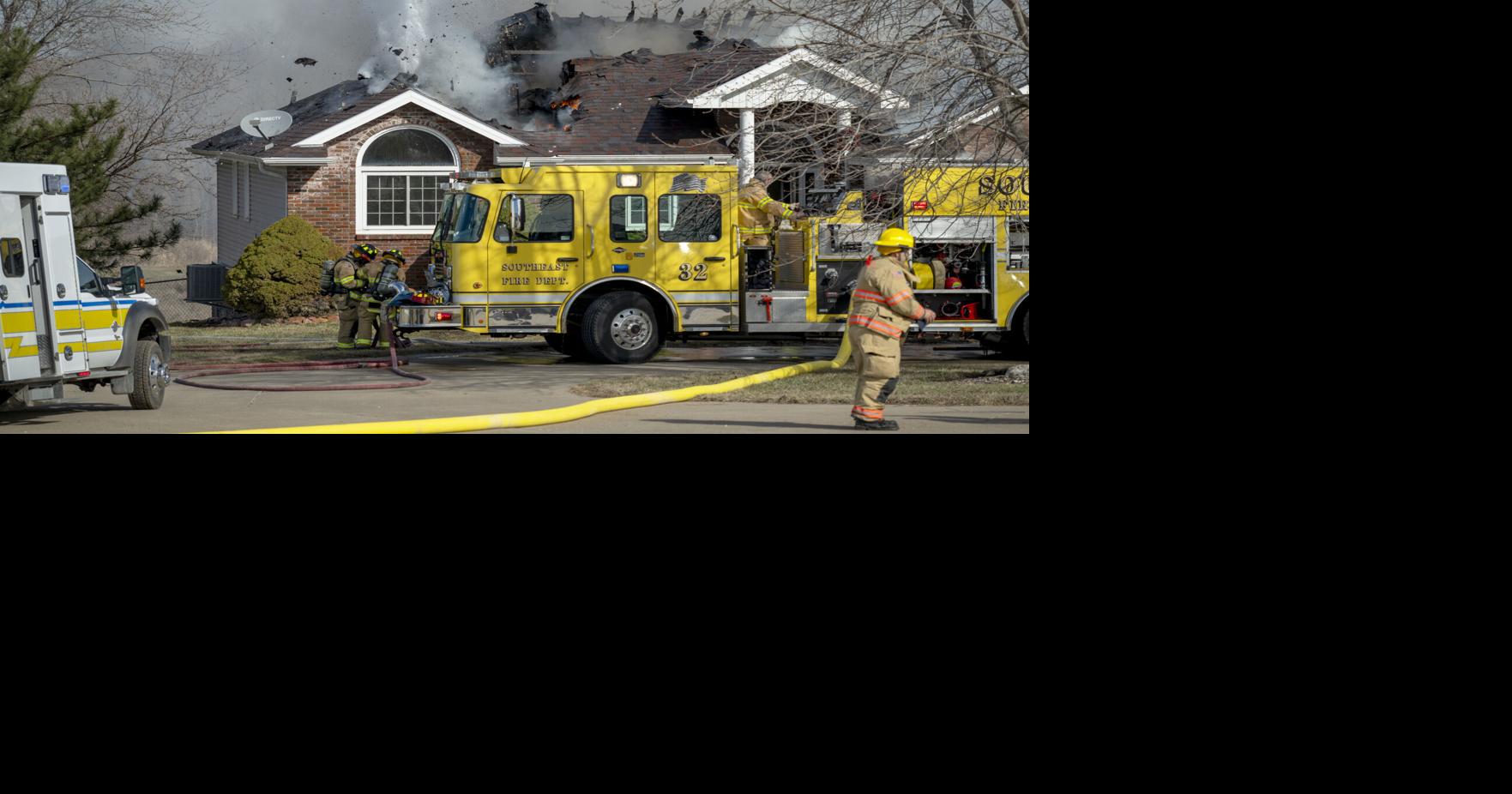 Rural fire departments respond to house fire east of Lincoln