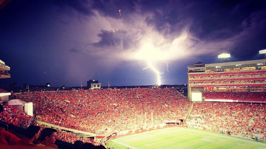 Photos Frost And Lightning At Rain Besieged Husker Opener Photo