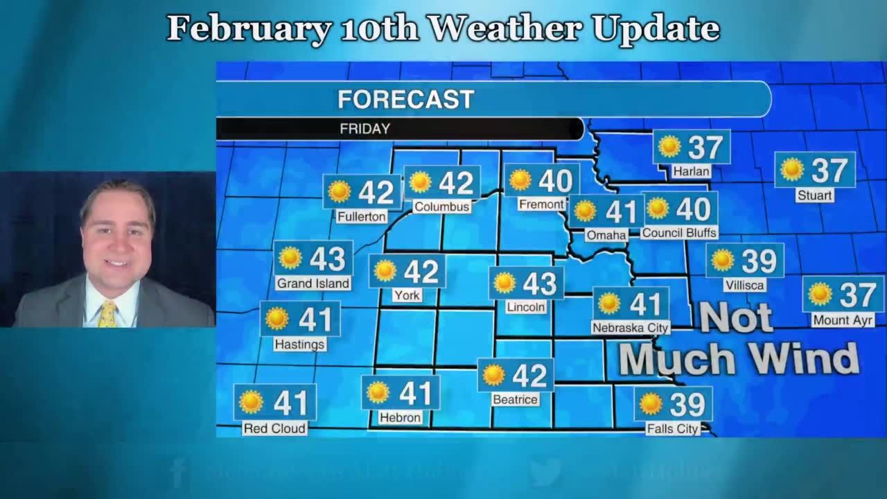 Warming up in southeast Nebraska but another cold front expected