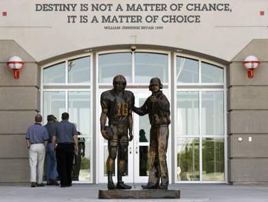 Up Close Brook Berringer & Tom Osborne Statue, This is an u…