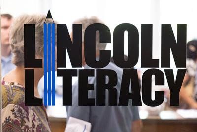 Lincoln Literacy logo with photo background