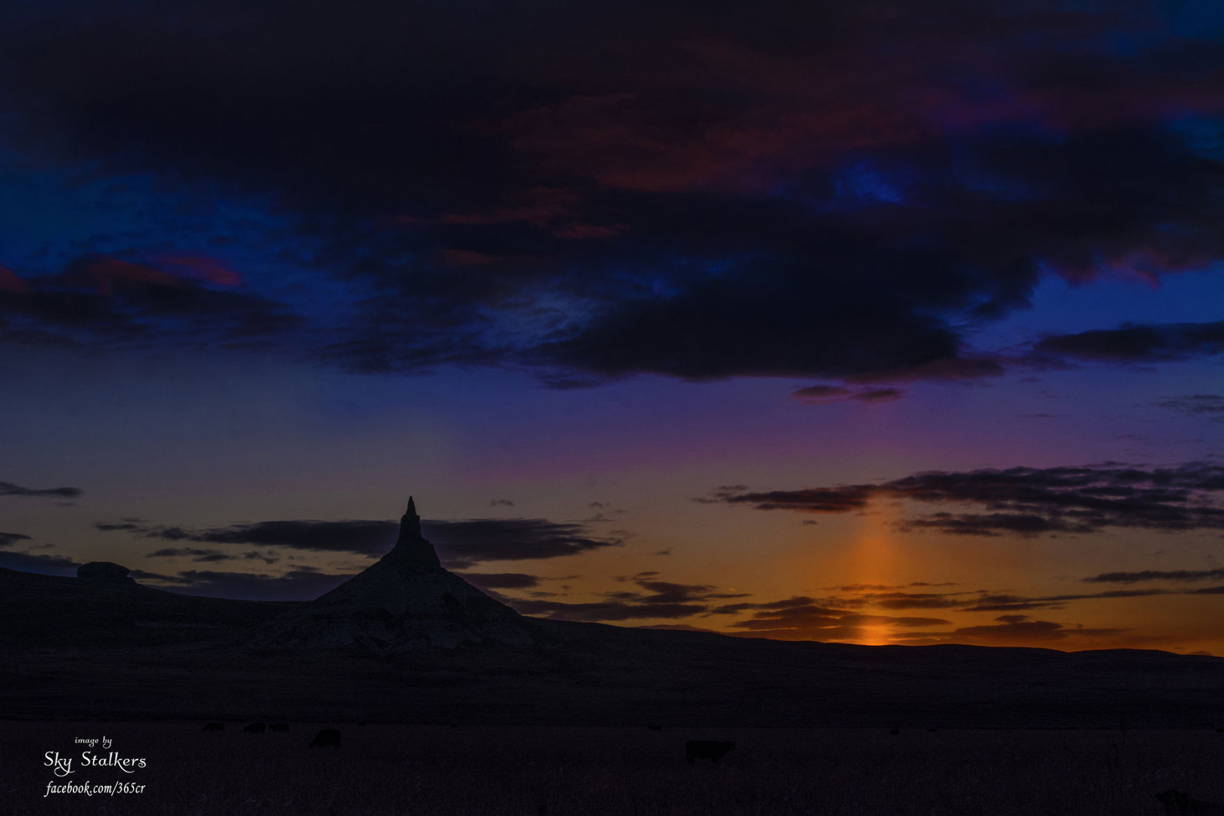 Sun sets on Chimney Rock photo project