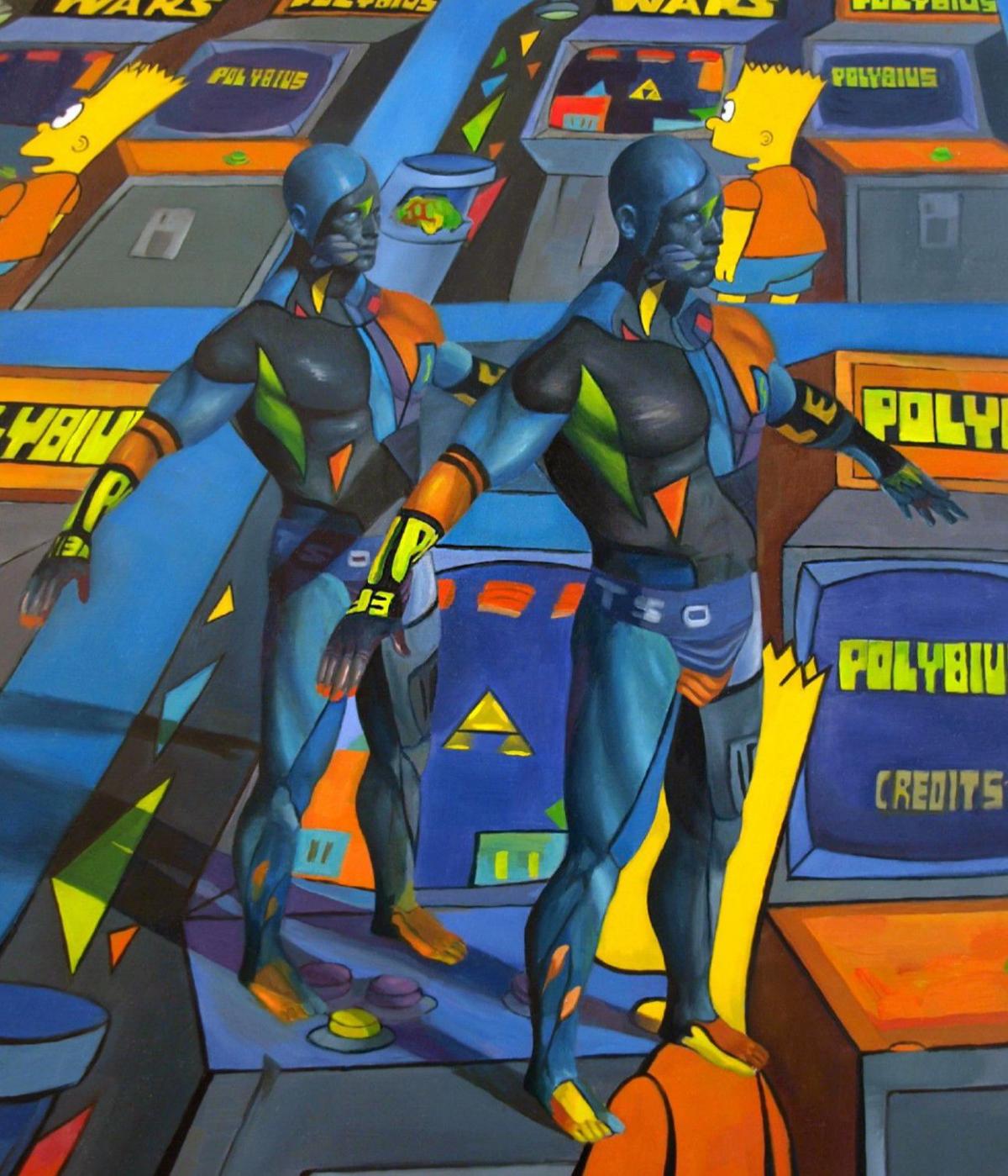 L Kent Wolgamott Classic Technique Bart Simpson And Geometry Collide In Impressive Painting Show Visual Art Journalstar Com