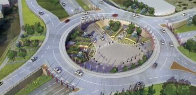 Warlick intersection roundabout