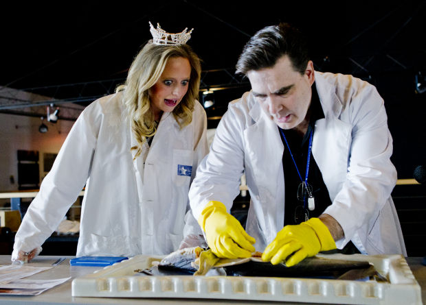 Miss Nebraska Dissects a Shark