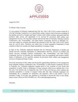 Nebraska Appleseed demand letter on child welfare
