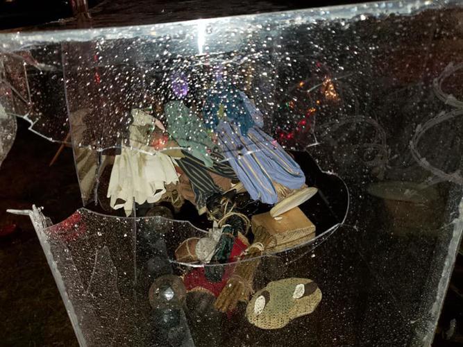 Christmas decorations vandalized