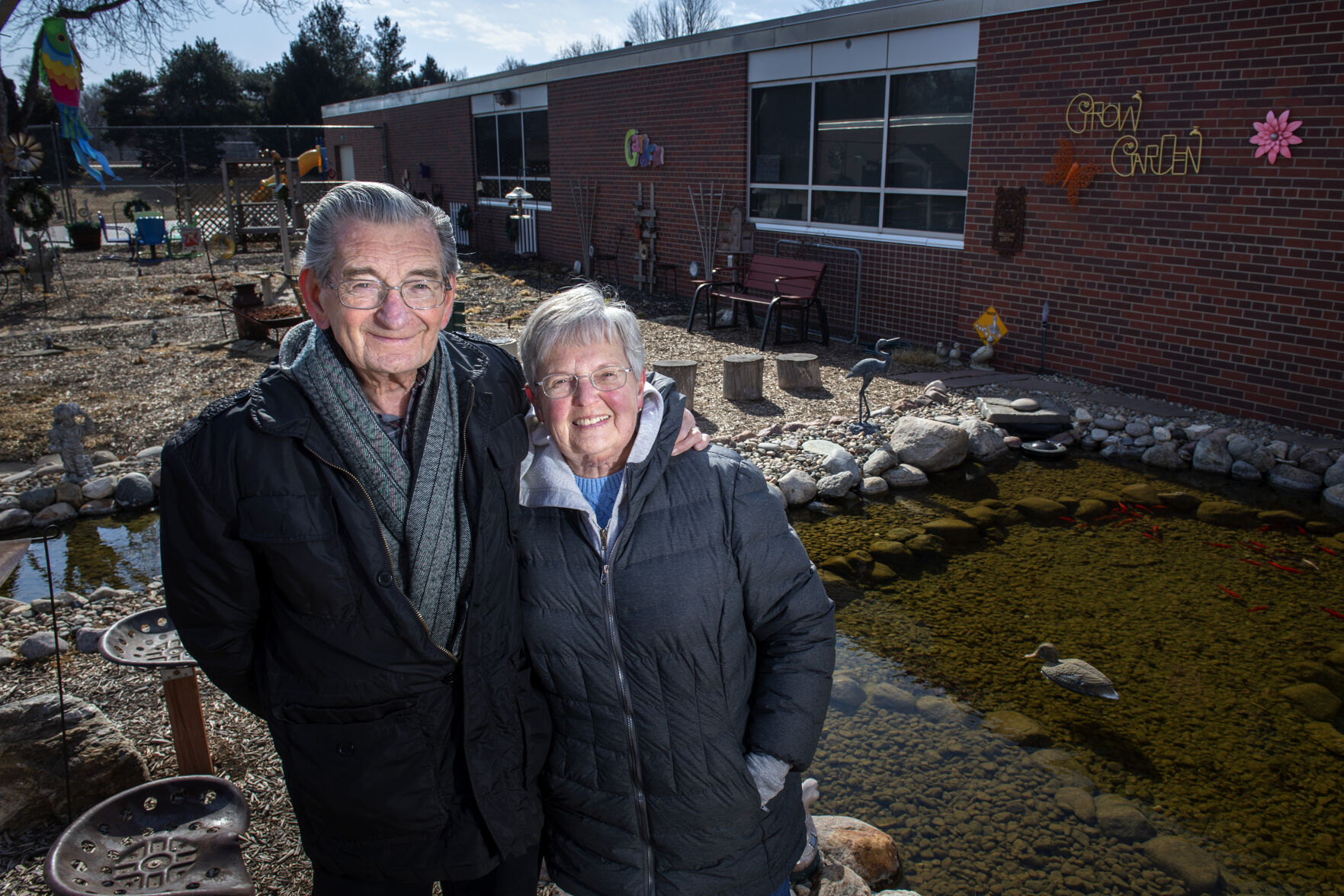 Garden angels oversee Riley Elementary's little slice of paradise