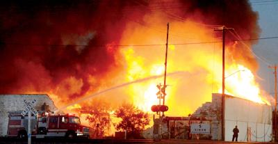 Largest fire Ogallala has seen in five years destroys former manufacturing plant