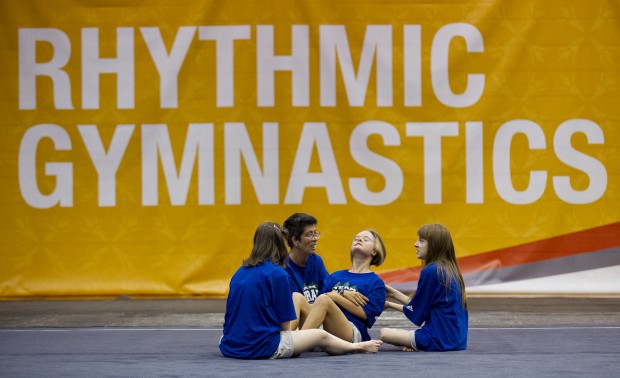 Rhythmic gymnastics showcases athletes' grace