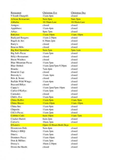 2012 christmas evechristmas restaurant hours list dining journalstarcom - Cracker Barrel Christmas Eve Hours 2012 christmas evechristmas restaurant hours list dining journalstarcom - Cracker Barrel Christmas Eve Hours