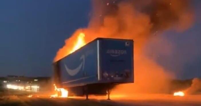 Nobody injured in Amazon truck fire that forced Interstate 80 to close