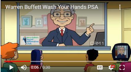 Warren Buffett makes cartoon ad about proper hand washing