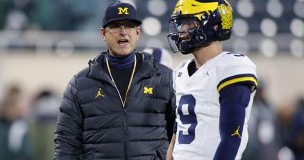 Conference bans No 2 Michigan coach Jim Harbaugh from final games over signstealing scheme Conference bans No 2 Michigan coach Jim Harbaugh from final games over signstealing scheme