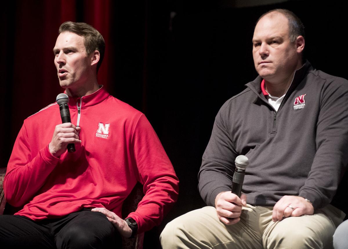 Husker football coaches at the Rococo Theatre