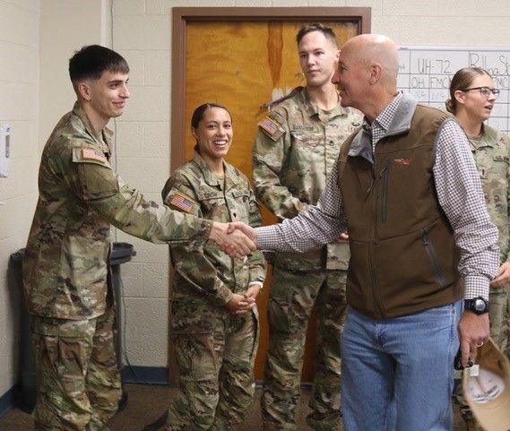 Ricketts with National Guard