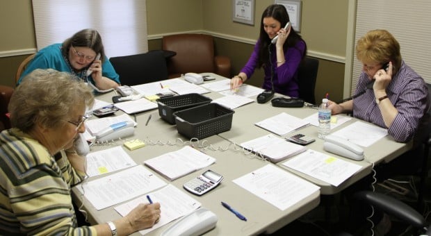 Gamma Delta members receiving calls