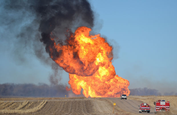 Gas line fire