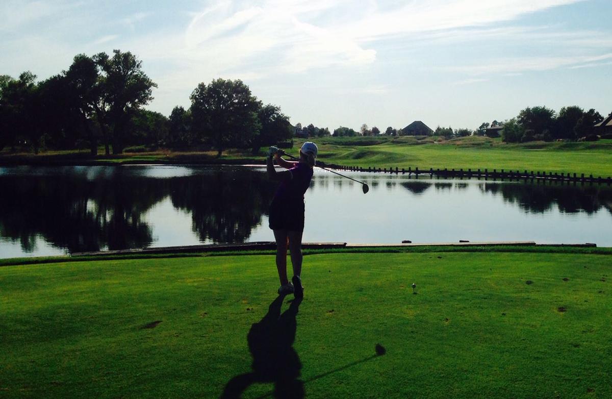 Emma Mabry on 18th tee at Firethorn