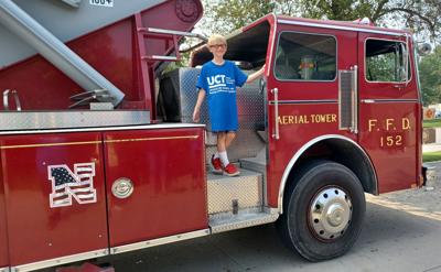 Jacob Magnussen on fire truck
