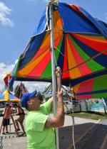 Budweiser Clydesdales arriving at the Mississippi Valley Fairgrounds