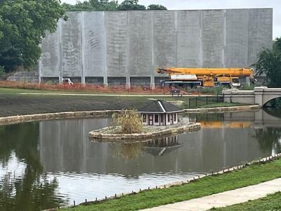 Concrete slab for the Pershing mural