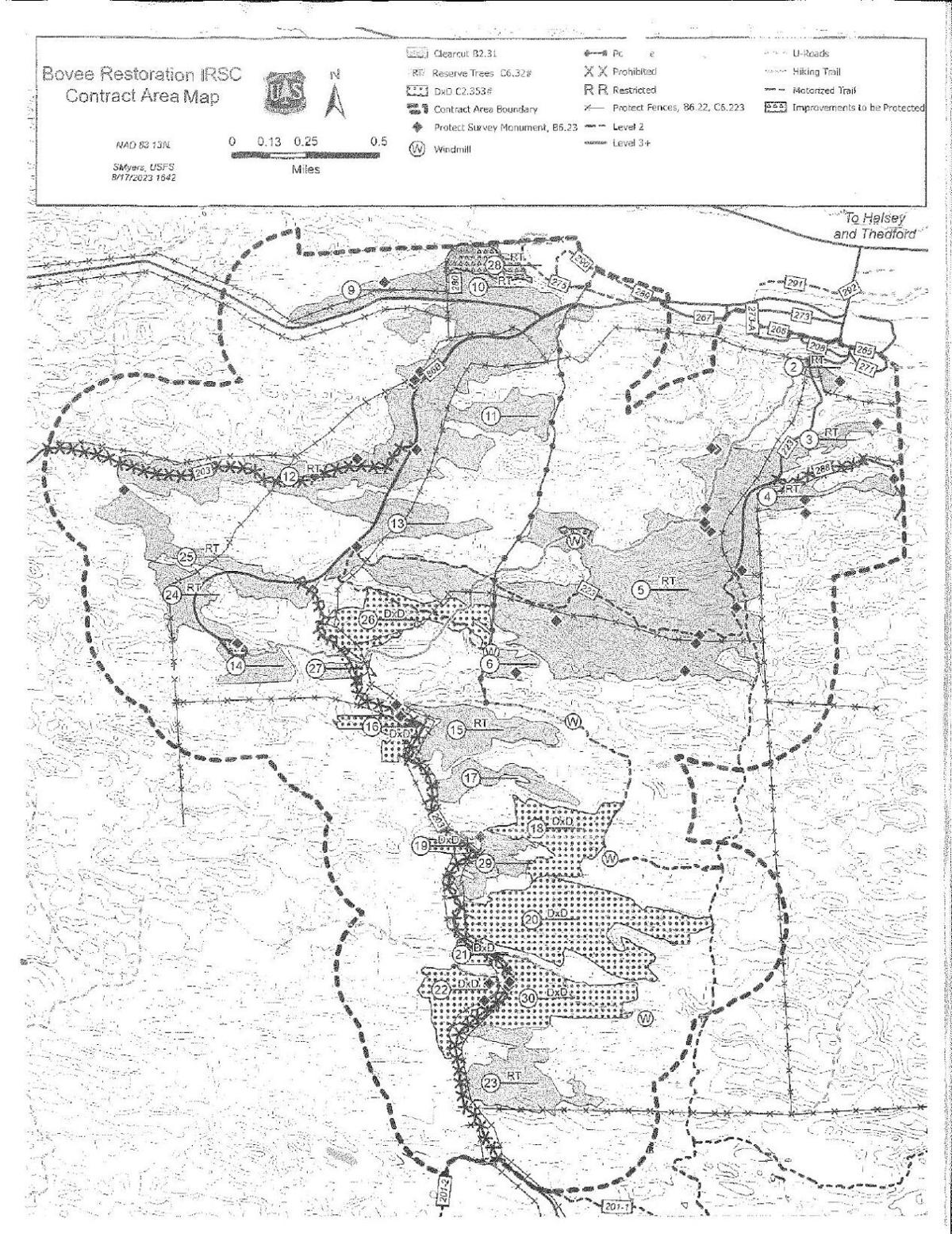 Map of timber cut