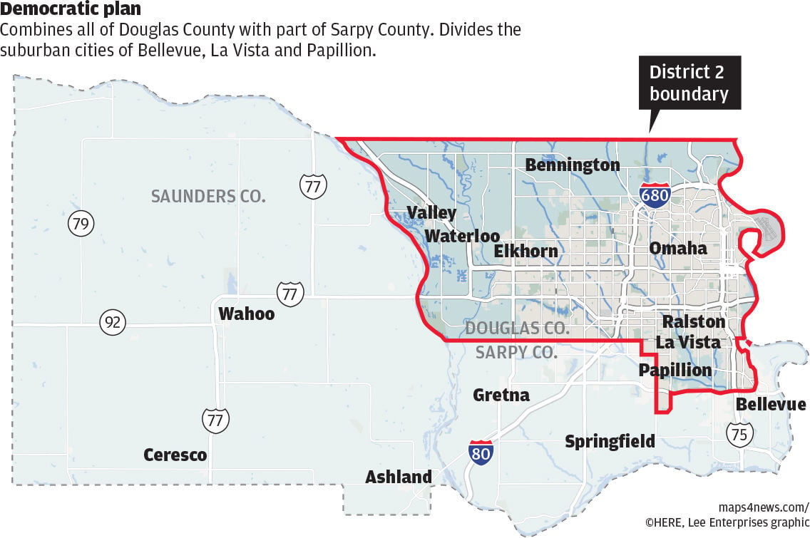 Nebraska Democrats congressional map would exclude
