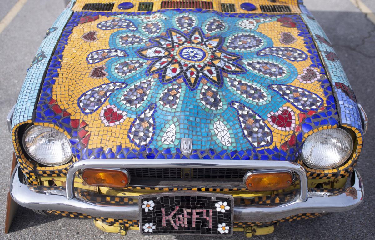 Denton woman showcases her mosaic car art at Father's Day car show in