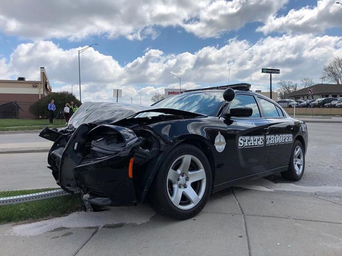 State Patrol trooper one of 2 injured in crash at 46th and O streets