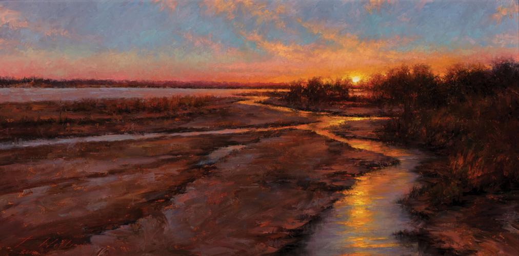 Todd A. Williams, "Platte River, Hall County, Nebraska," 2014, oil on panel