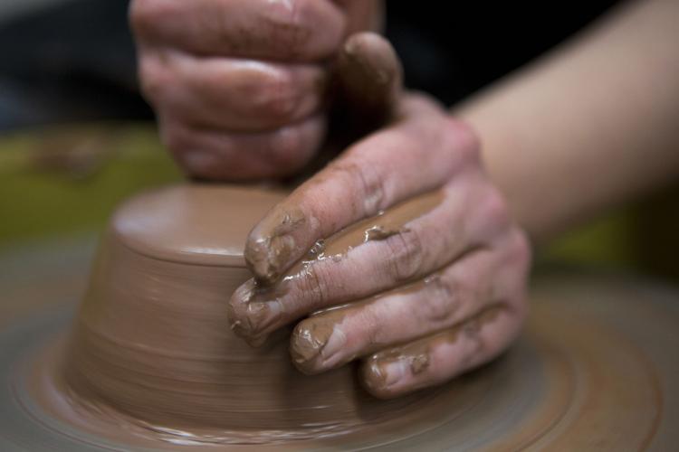 Potter's wheel close-up