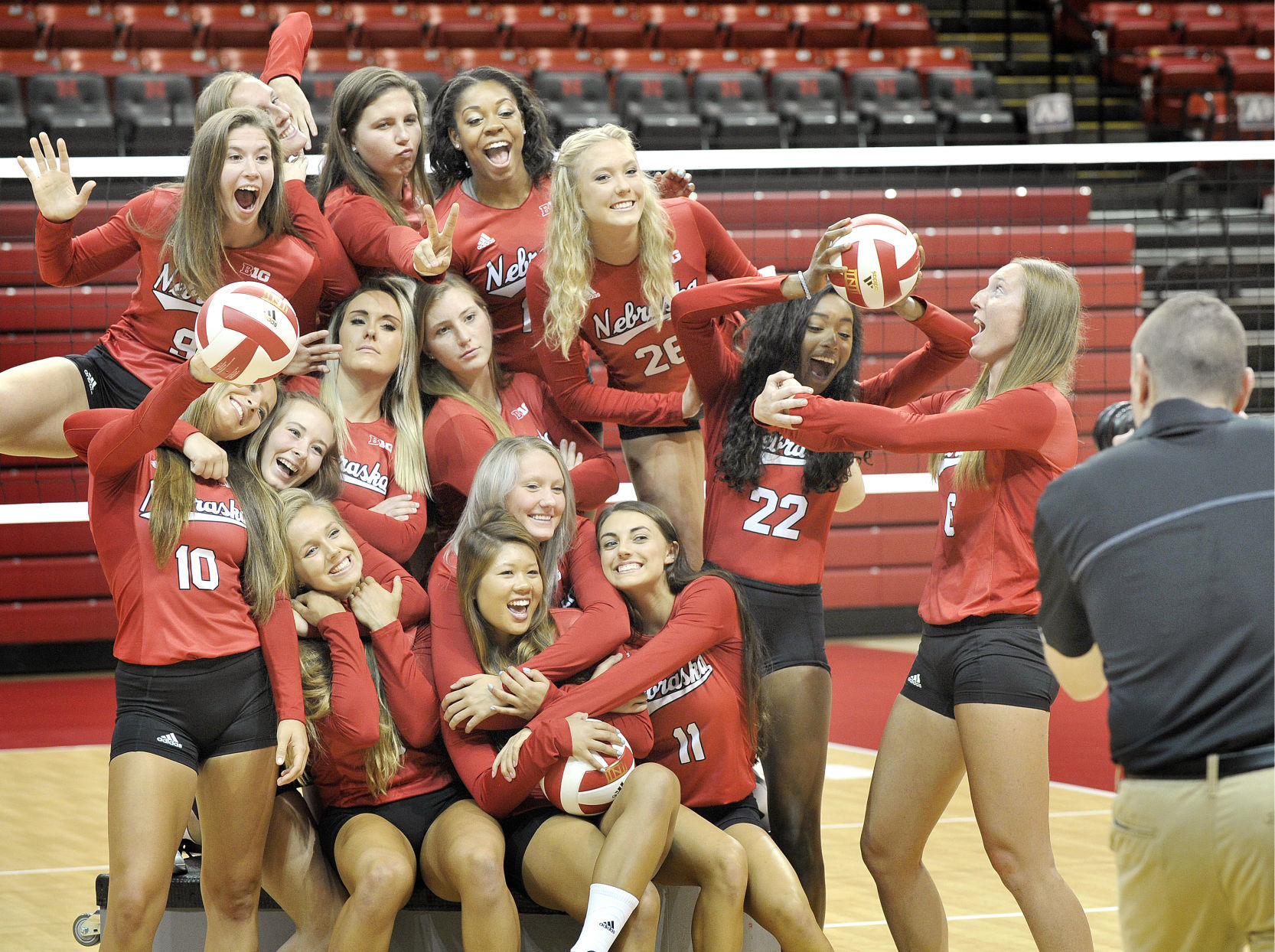 From the outside to the back row breaking down the Huskers