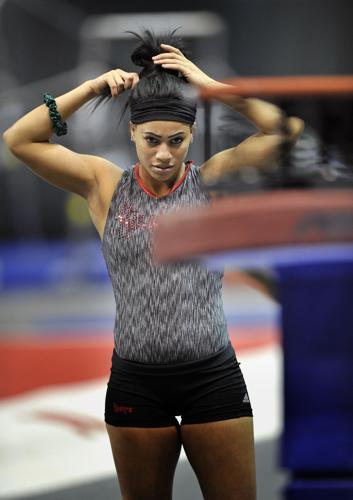 NU women's gymnastics practice