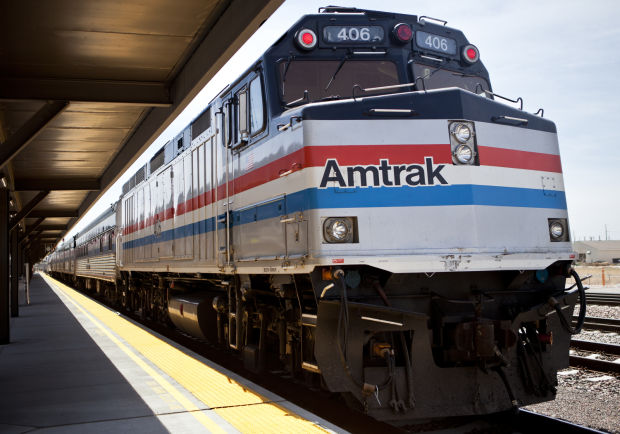 Amtrak train on display this weekend