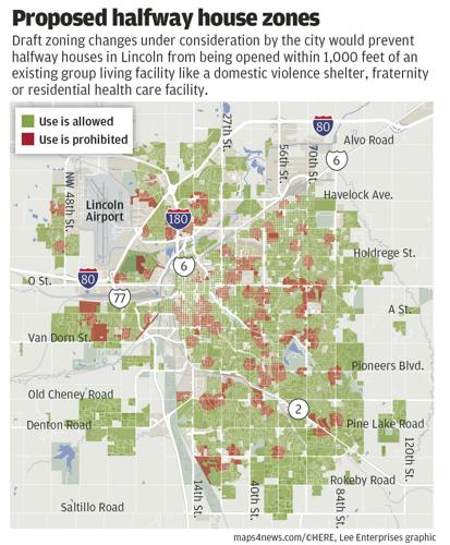 Proposed halfway house zones