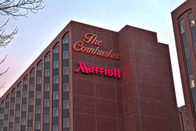 Cornhusker with new Marriott sign